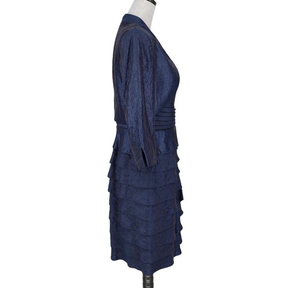 Jessica Howard Dress Suit Womens 12 Navy Blue Jacket and Dress Wedding Mob Mog - Picture 6 of 16